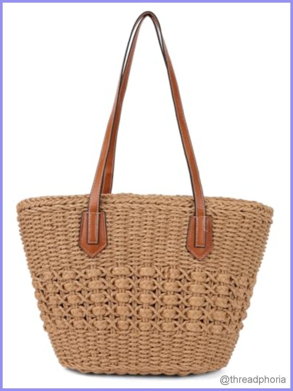 Woven Straw Tote Bag Summer Beach Handbag Women's Travel